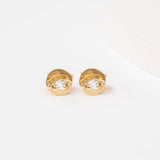Petite Natural Diamond Earrings in eye shape with single diamond