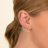 Beaded solid 14k Gold Huggie in three sizes