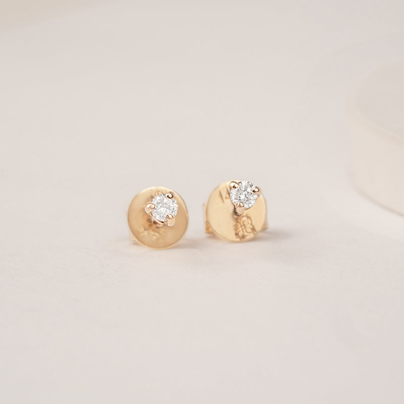 Petite Diamond Earrings in Solid Gold 