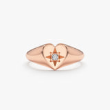 rose gold diamond signet ring