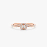 rose gold prong set diamond ring