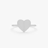 White Gold Engravable Heart Ring