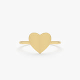 Solid Gold Heart Signet Ring