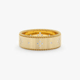 Matte Gold and Diamond Ring