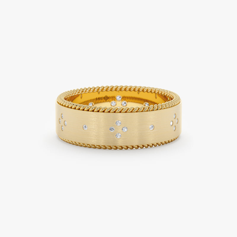 Matte Gold and Diamond Ring