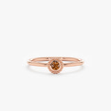 Rose Gold Citrine Art Deco Ring
