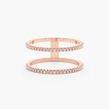 Rose Gold Double Diamond Band Ring