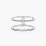 White Gold Double Diamond Band Ring