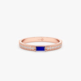 Handmade Rose Gold Sapphire and Diamond Ring