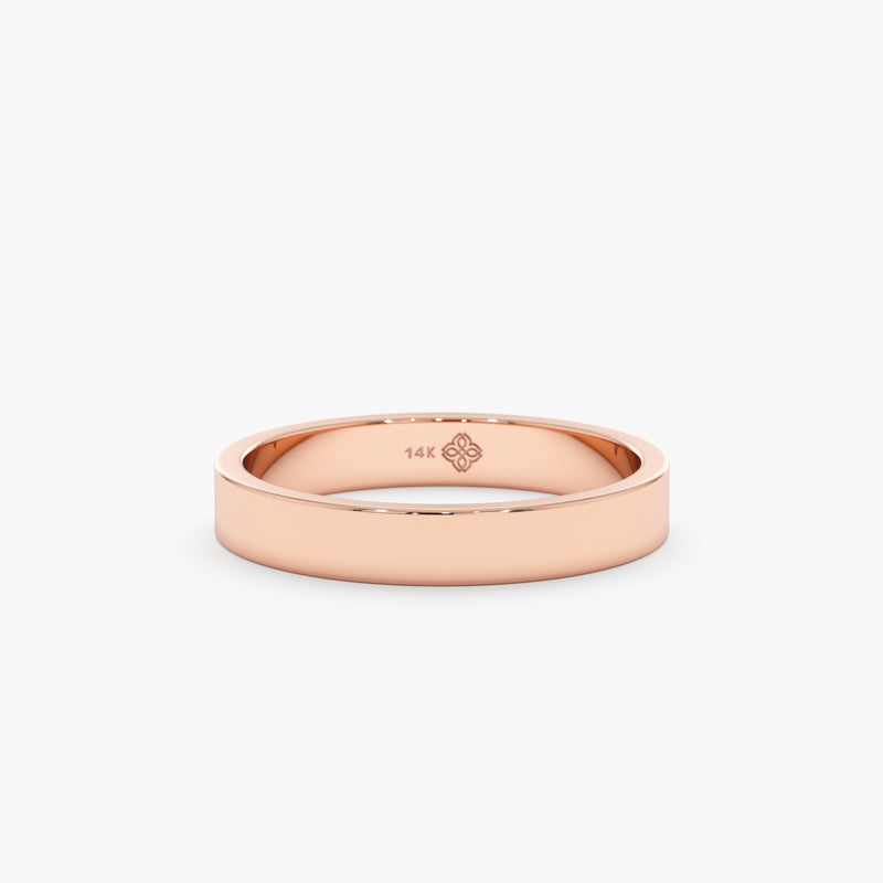 Rose Gold Solid Gold 3mm Wedding Band