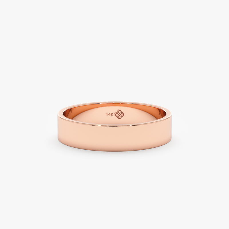Rose Gold Flat Top Design Wedding Band