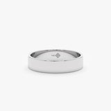 White Gold Flat Top Design Wedding Band