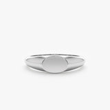 White Gold Oval Engravable Signet Ring