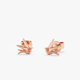 Pair of solid 14k Rose Gold Swallow Bird Earring studs