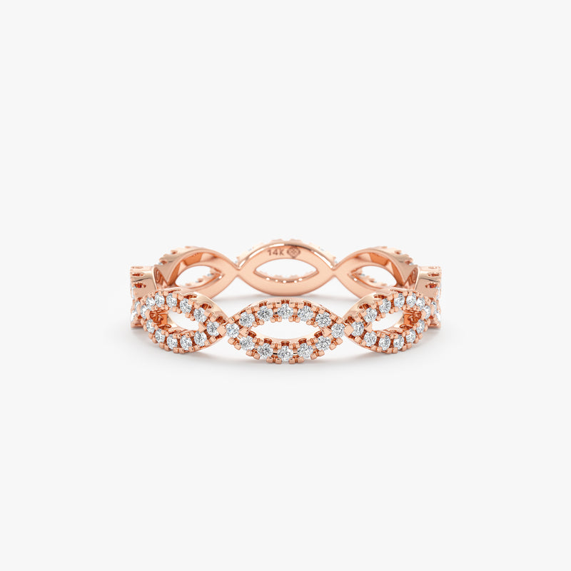 Rose Gold Natural Diamond Band
