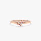 Diamond Rose Gold Butterfly Ring