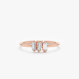 Rose gold baguette ring