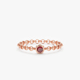 14k rose gold red gemstone ring