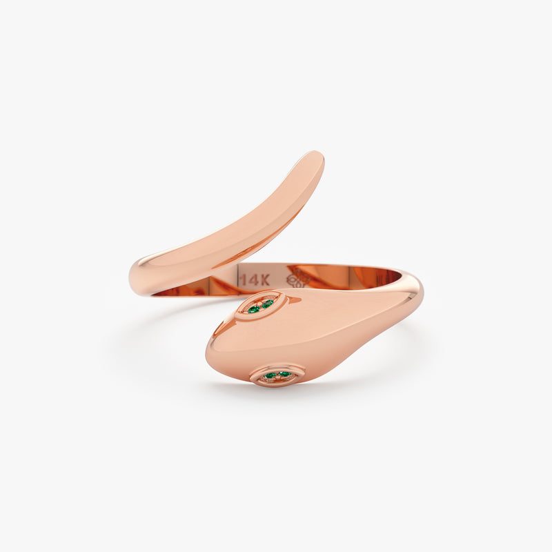 Solid Rose Gold Snake Ring