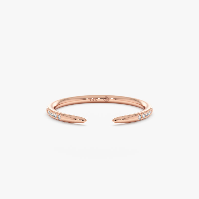 Rose Gold Diamond Claw Ring