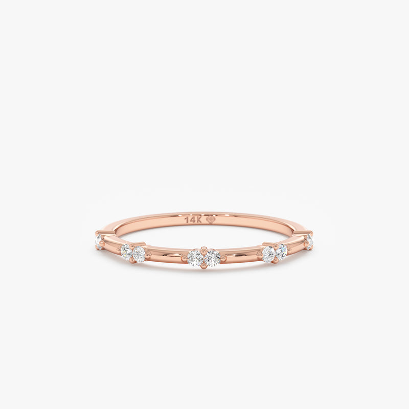 rose gold natural diamond band