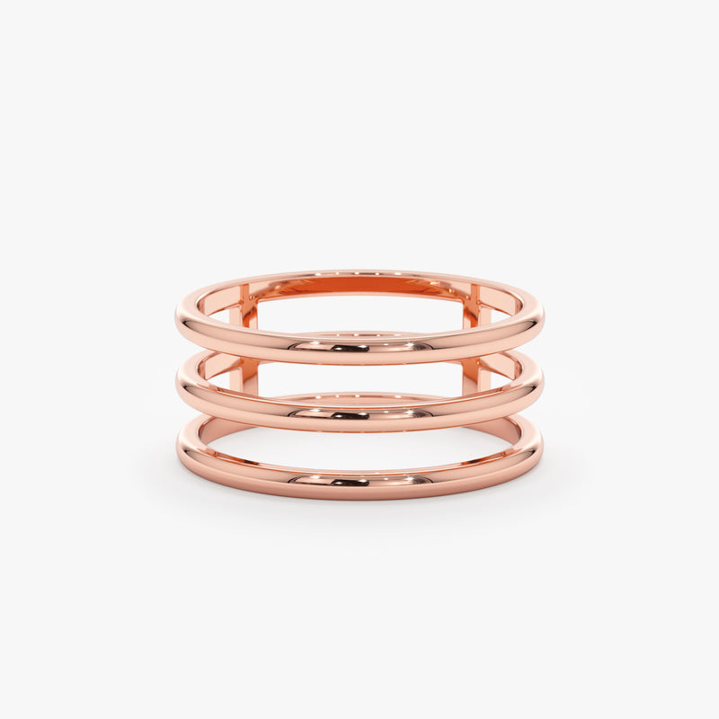 Rose Gold Triple Band 
