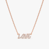 rose gold natural diamond love pendant