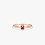 Rose Gold Handmade Ruby Bezel Ring
