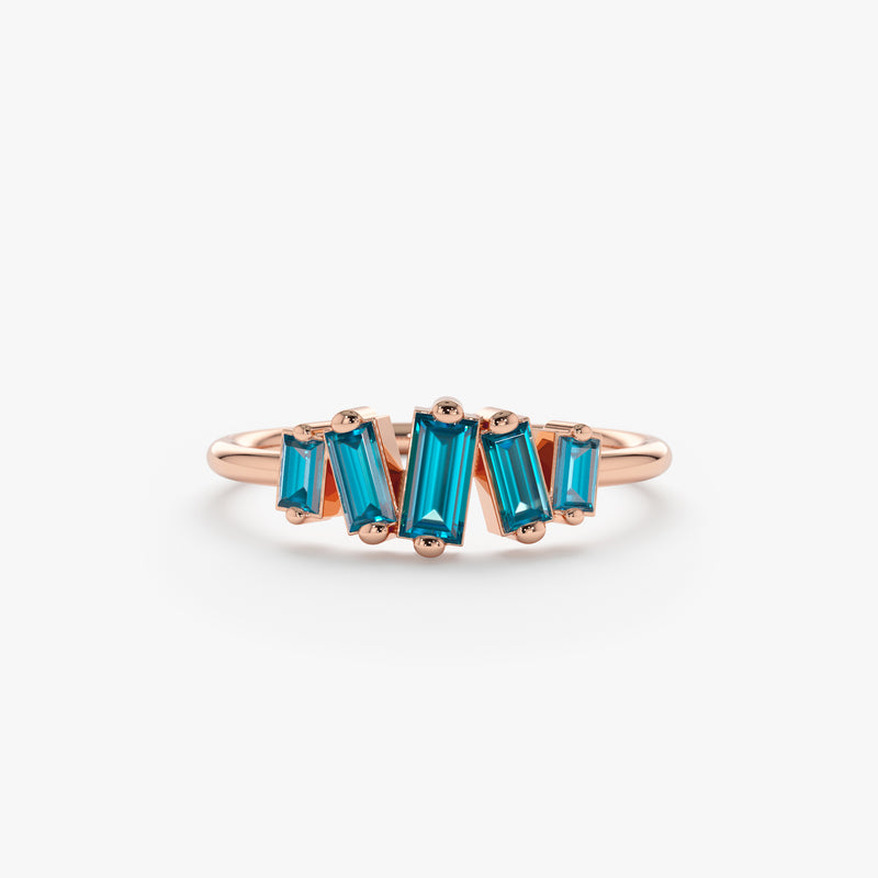 Rose Dainty Minimalist Blue Topaz