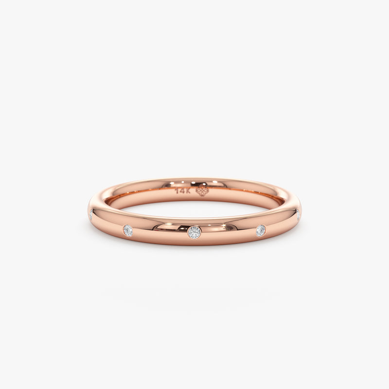 Handmade Rose Gold Diamond Band