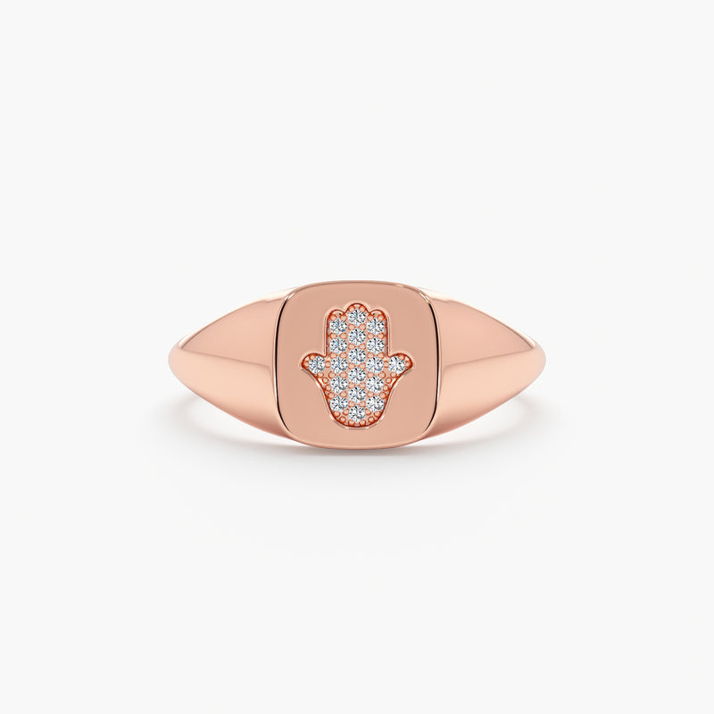 Rose Gold Hamsa Hand Luck Ring