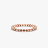 Rose Gold Black Diamond Eternity Band