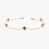 Rose Gold black diamond station Bracelet