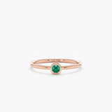 Rose Gold Emerald Bezel Ring