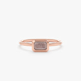 Rose Gold Octagonal Labradorite Ring