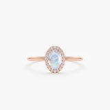 Rose gold moonstone ring