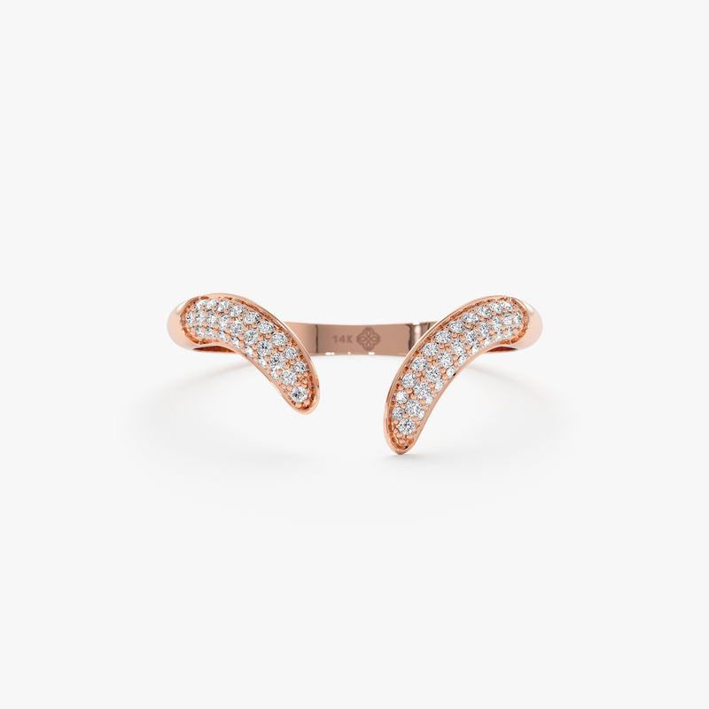 Rose gold pave open ring