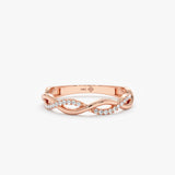 Rose gold infinity ring with natural diamonds