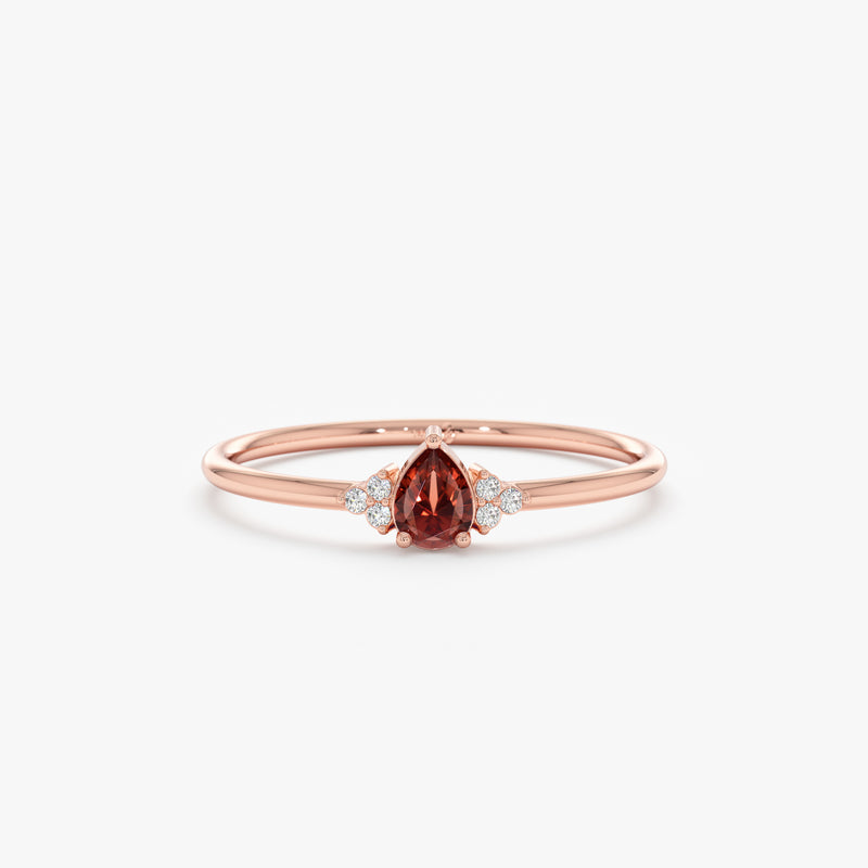 Rose Gold January Birthstone, Garnet