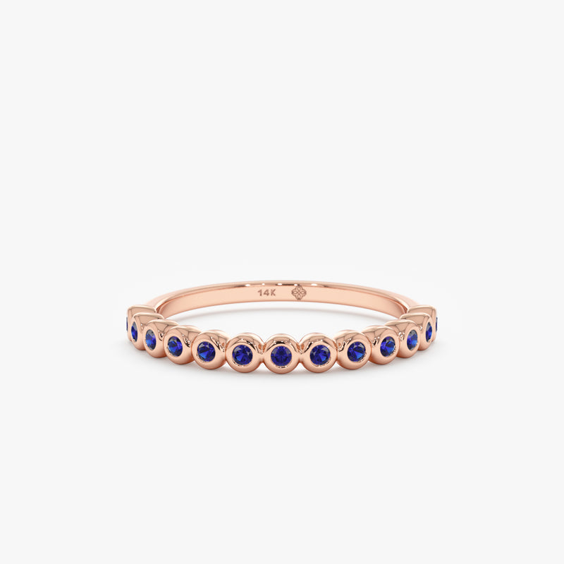 Rose Gold Sapphire Half Eternity Band