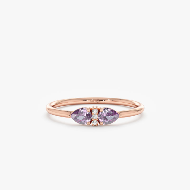Rose gold Amethyst ring