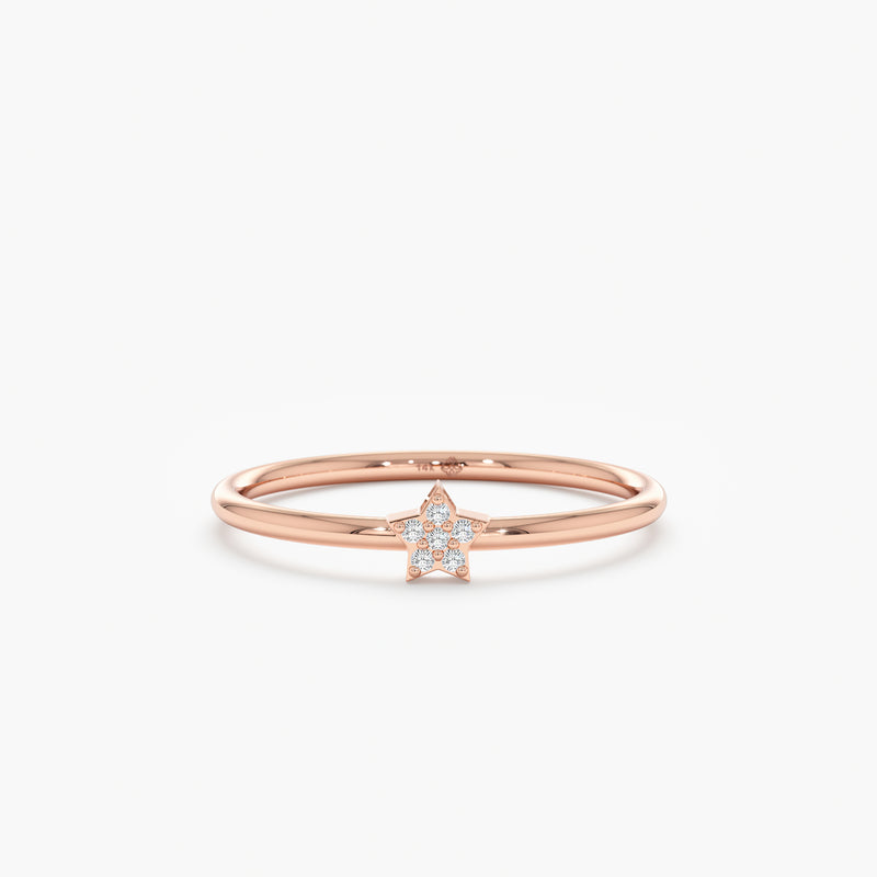 rose gold star ring