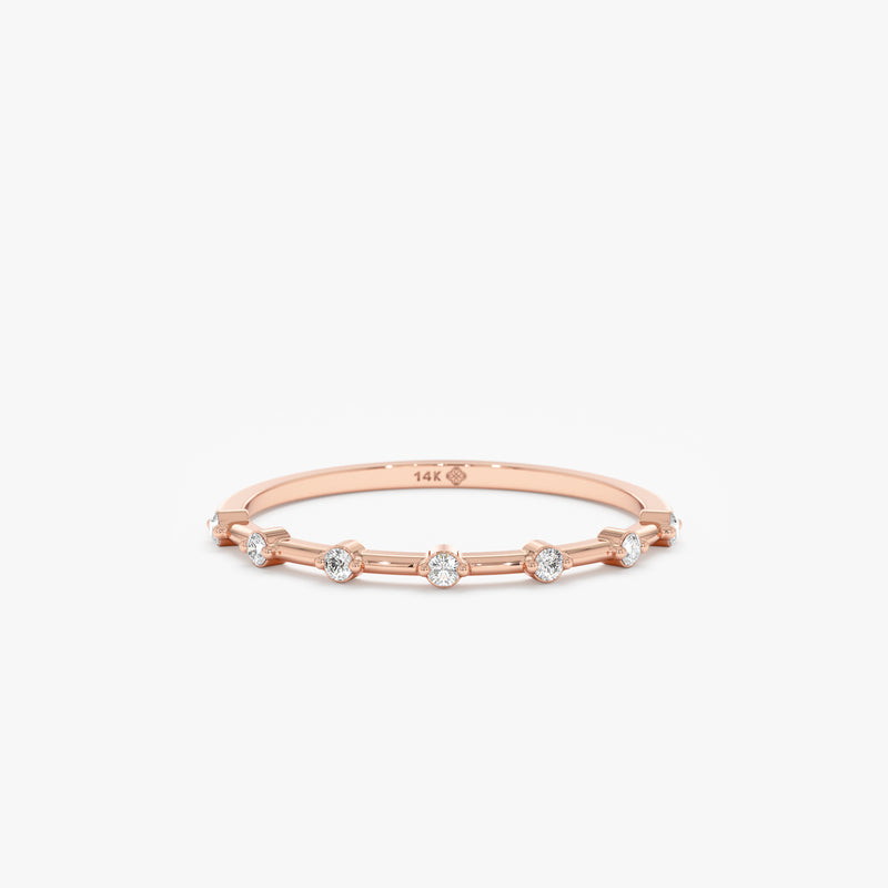 Rose Gold Half Eternity Diamond Band