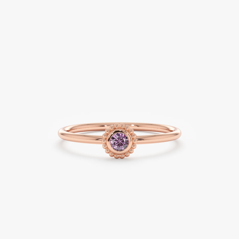 Rose Gold Amethyst Minimalist Ring