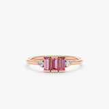 Rose Gold Pink Sapphire and Diamond Ring