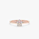 Rose Gold Diamond Flower Ring