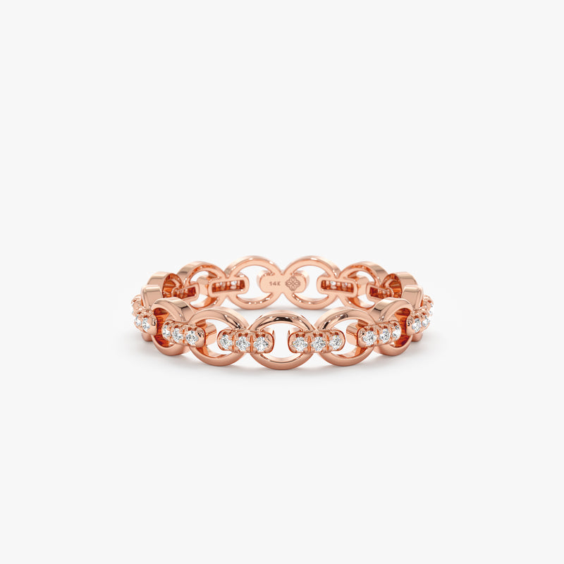 Rose Gold Linked Diamond Eternity Ring