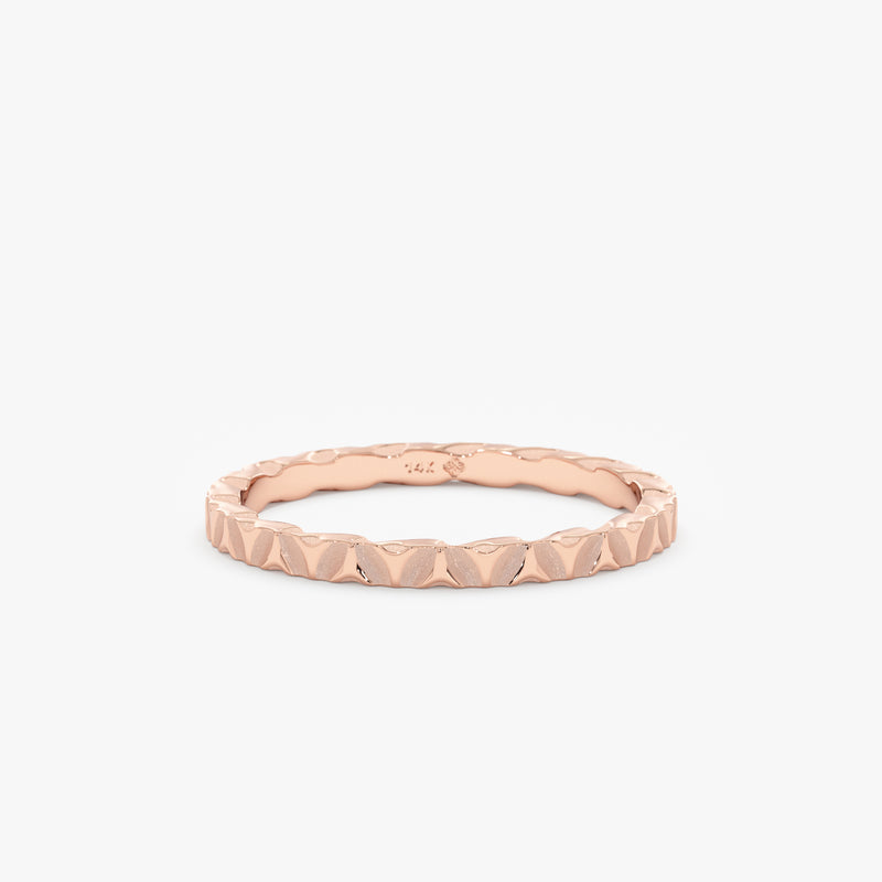 Rose Gold Hand Hammered Wedding Ring
