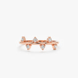 Rose Gold Three Prong Diamond Ring