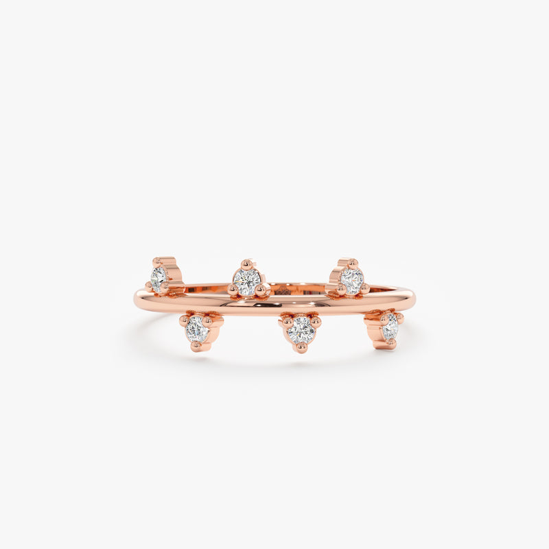 Rose Gold Three Prong Diamond Ring